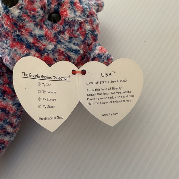 Ty Beanie Baby “USA” Bear 2000– Rare Patriotic Plush - Picture 10 of 11